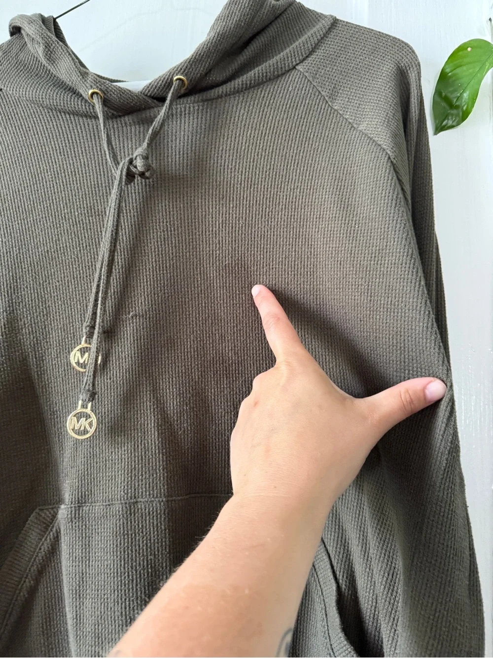 Michael Kors Olive Green Lightweight Hoodie